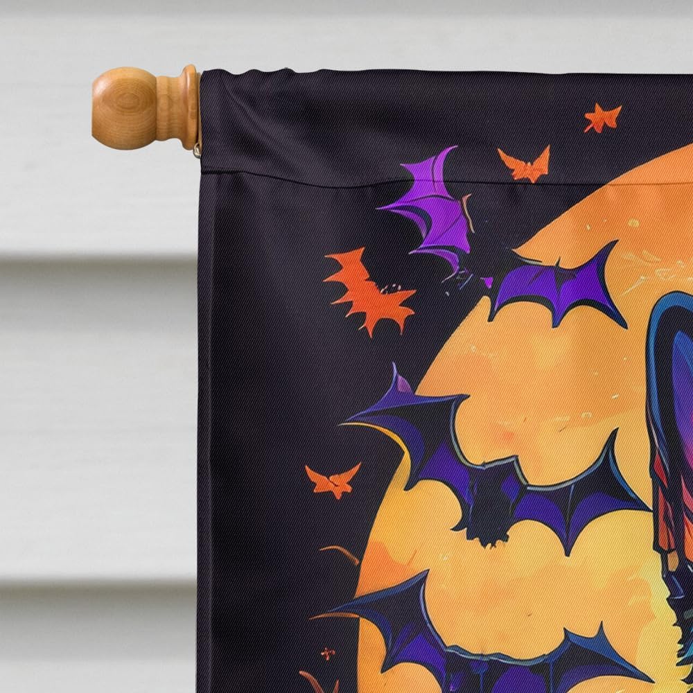 Caroline's Treasures DAC1508CHF German Shepherd Witchy Halloween House Flag Large Porch Sleeve Pole Decorative Outside Yard Banner Artwork Wall Hanging, Polyester, House Size, Multicolor