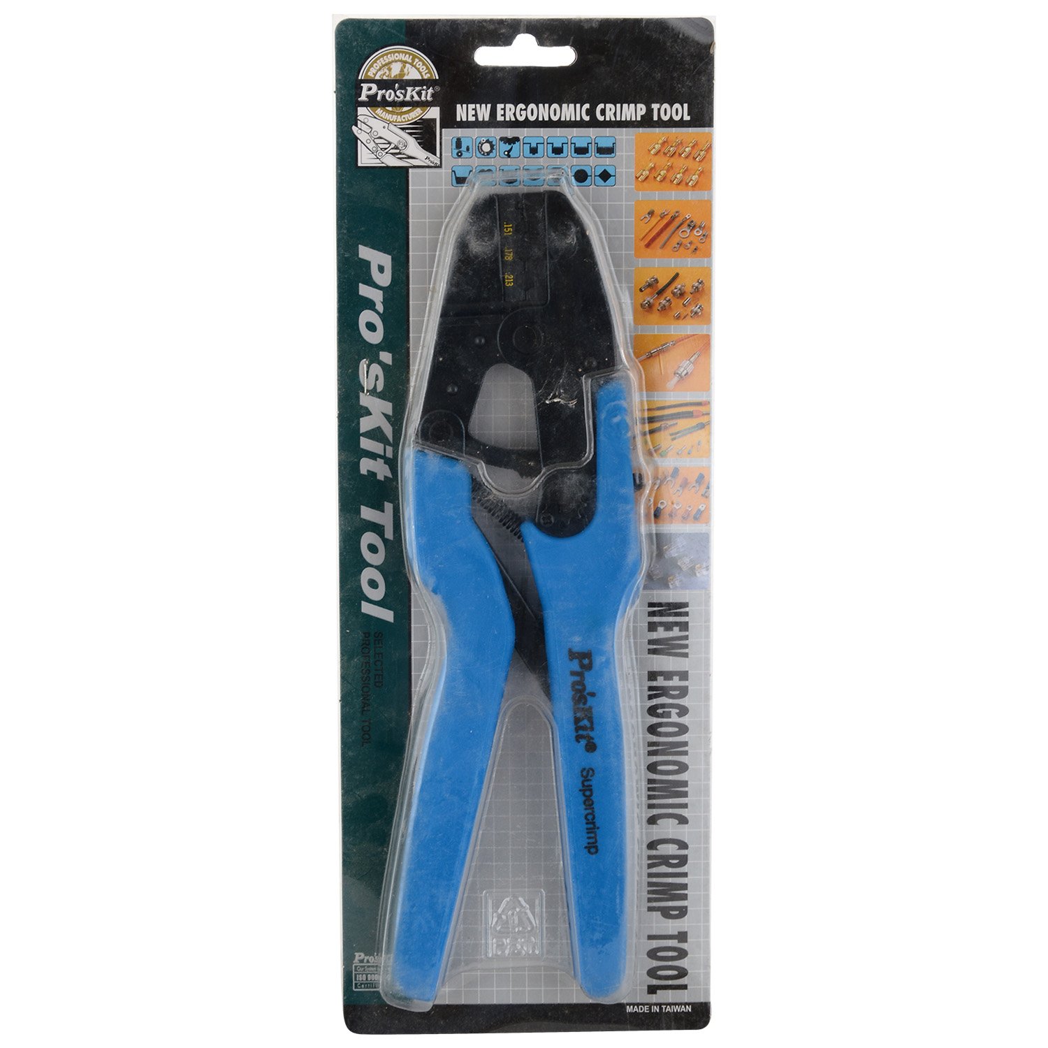 Proskit1PK-3003FD20, Supercrimp Crimp Tool With Fiber Optic SMA,SMB or SFR Connect Ors Hex, 0.151(3.84mm) 0.178(4 .52mm) 0.213(5.41mm)