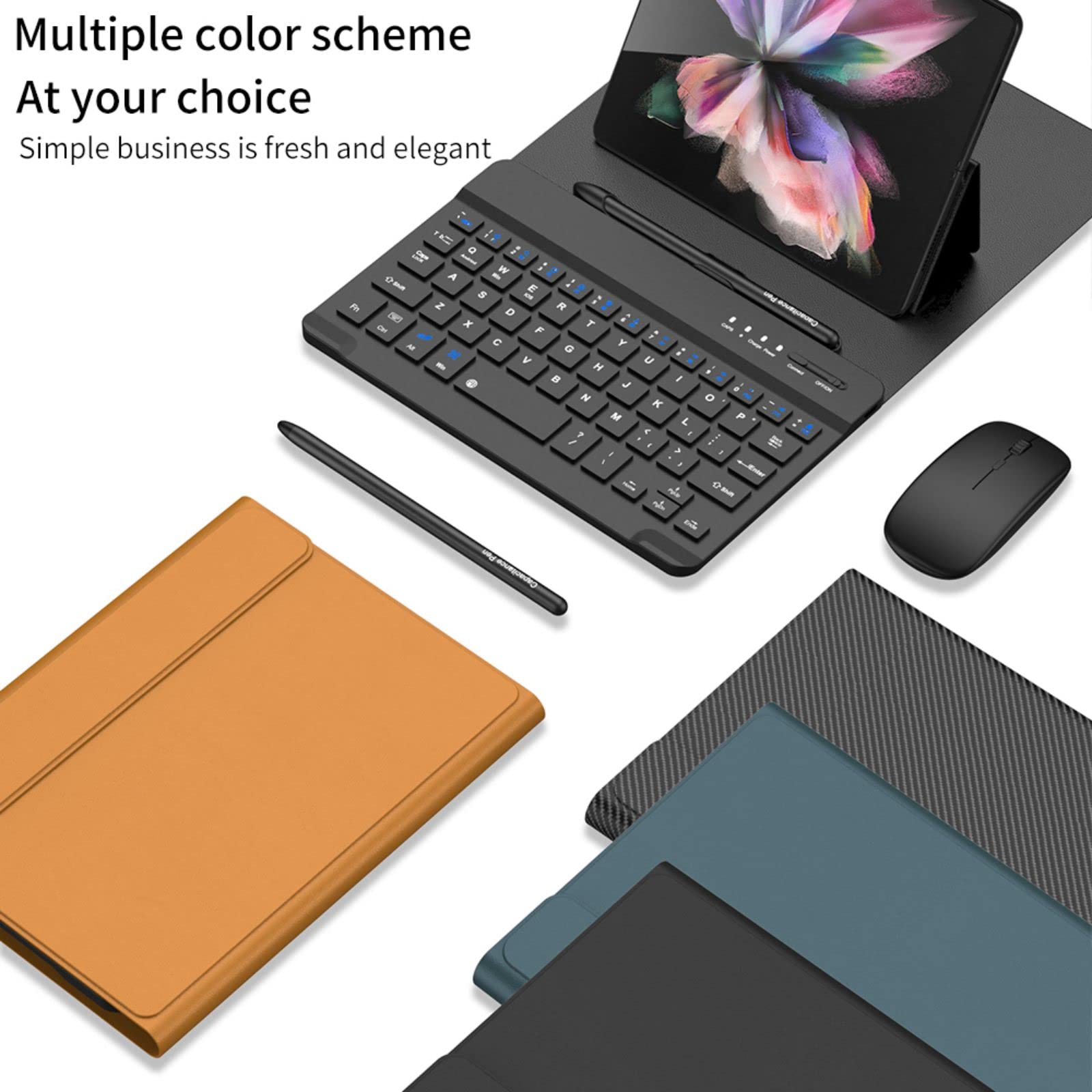 Etui Custodia do klawiatury Mate X5 + myszy + regulowany kąt odwrócenia Folio + długopis + gniazdo pióra, etui na klawiaturę do Huawei Mate X5(1)