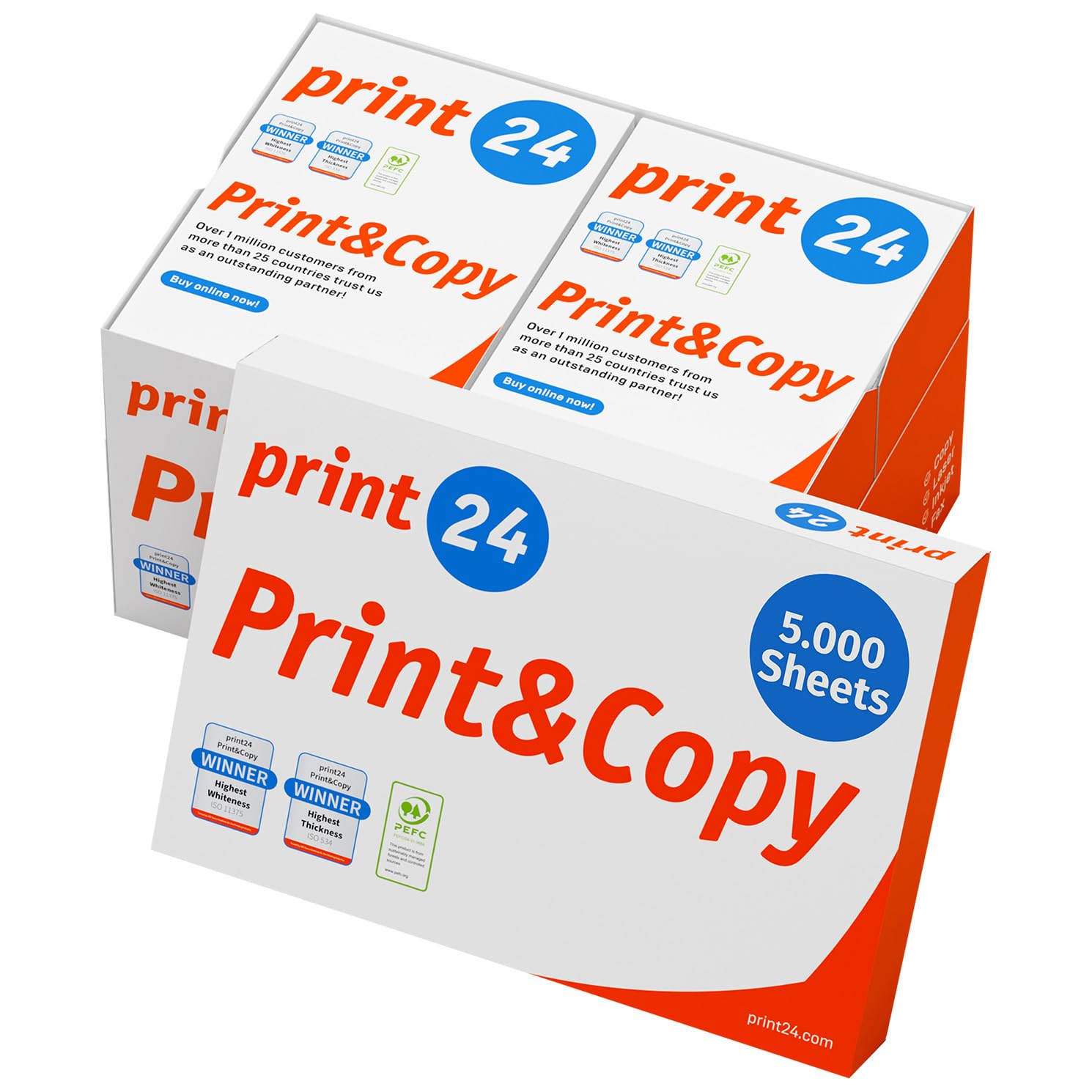 Druckerpapier Kopierpapier 140000 Blatt 28 x 5000 A4 80g Premium Hochweiß CIE 160 PEFC zertifiziert