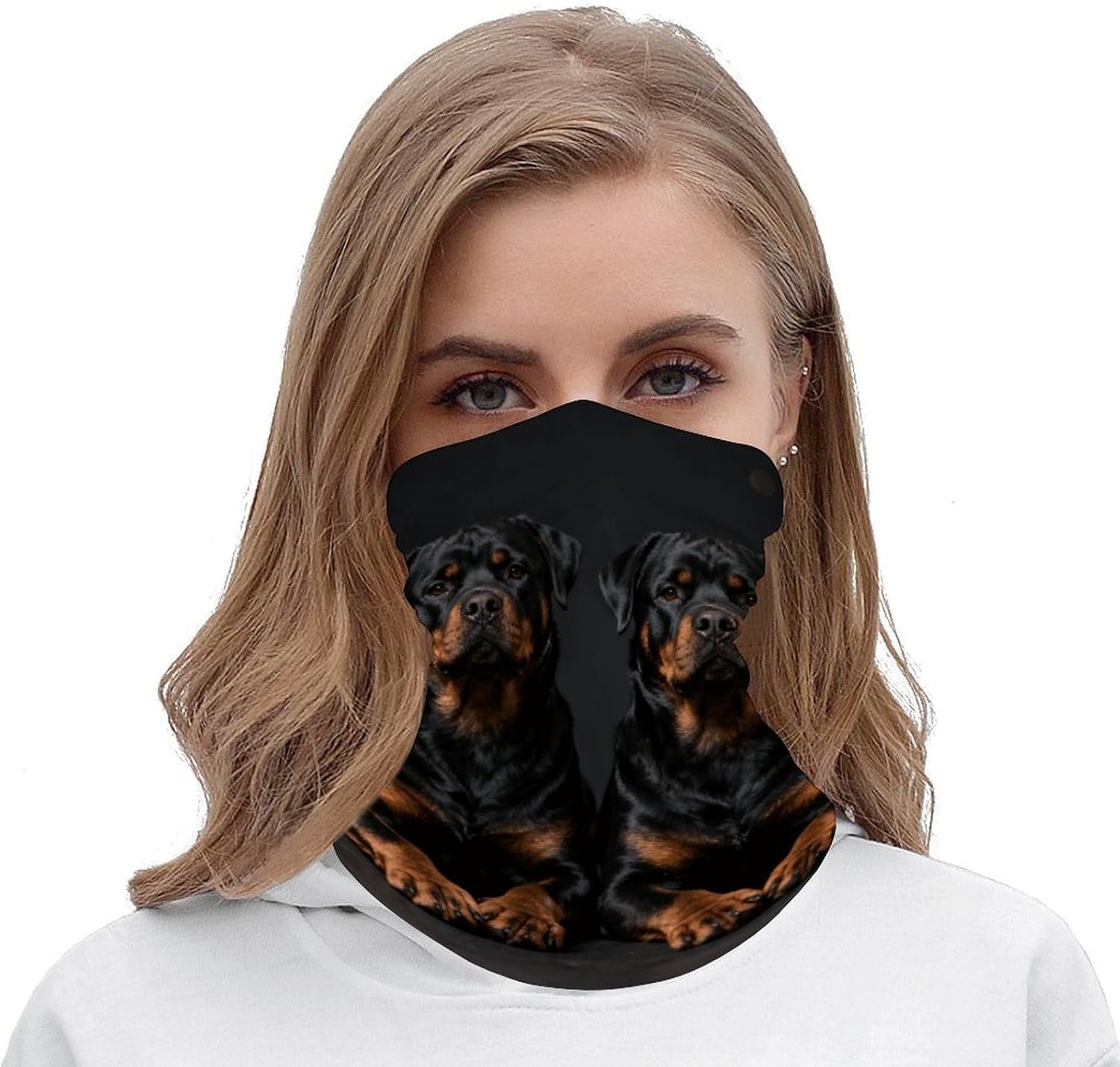 Sun UV Protection Neck Gaiter Upf 50+ Balaclava Ski Rottweiler Wallpaper Face Mask Summer Face Cover Scarf Breathable Bandana for Fishing Hunting Kayaking Hiking Cycling Outdoor Activities