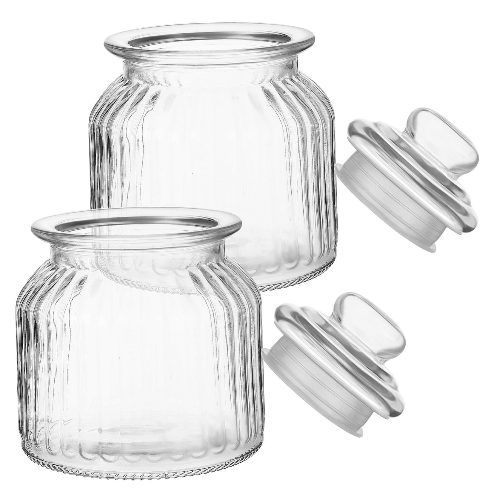 VICASKY Bonbongläser Spülmaschinenfest 2 Stück aus Glas 650ml Luftdichte Vorratsdosen mit Deckel für Weihnachten und Partyaufbewahrung