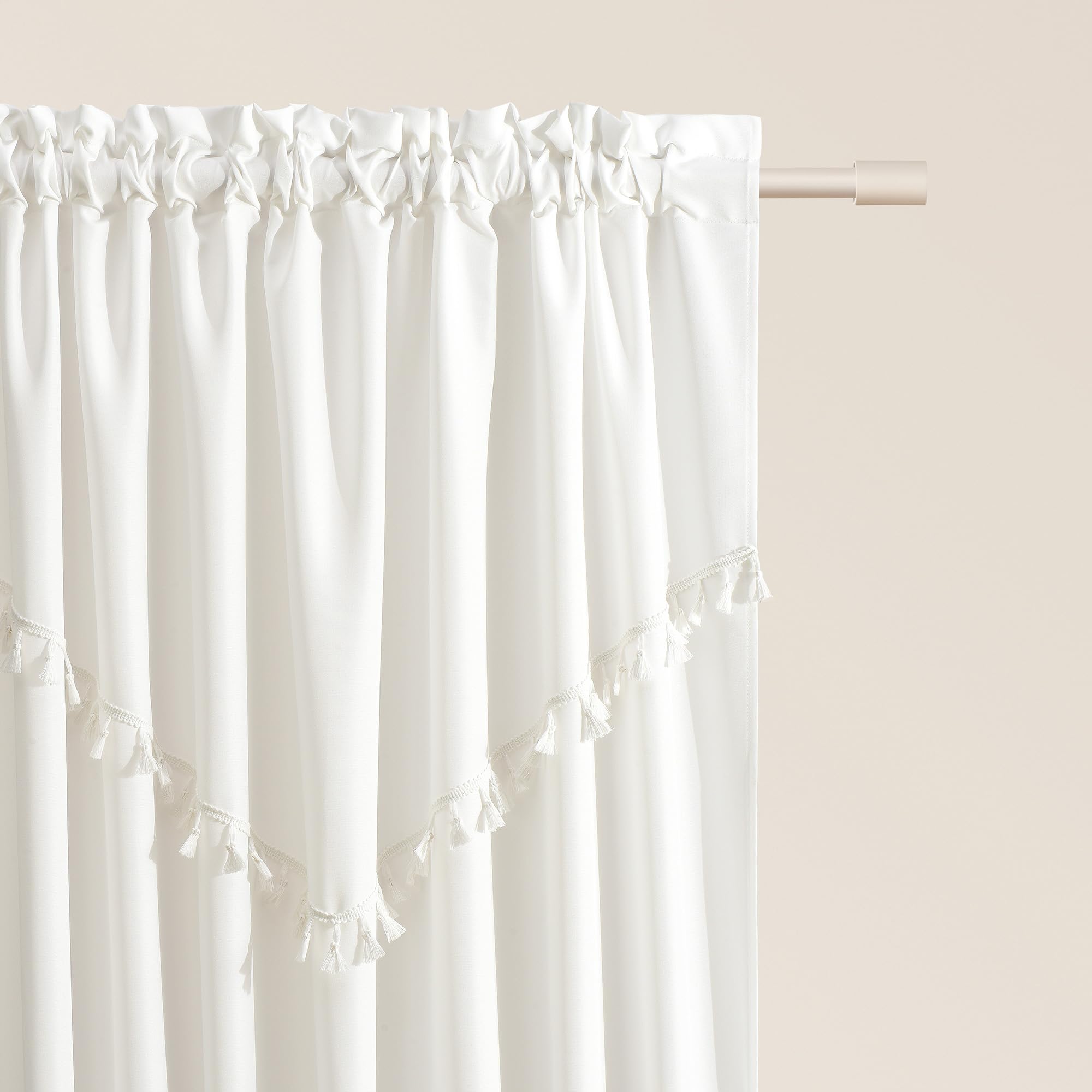 ROOM99 Chloe Curtain with Ruffle Tape, 140 x 260 cm, Width x Height Sliding Curtains, Modern Curtain, Living Room, Bedroom