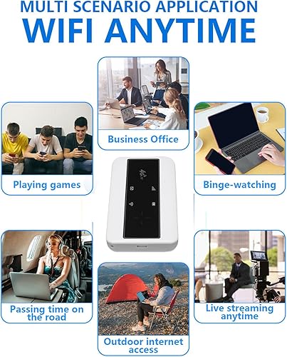 Miniatura 3 de Bewinner Enrutador WiFi móvil 4G, punto de acceso WiFi móvil de 300 Mbps con ranura para tarjeta SIM, enrutador de viaje portátil compatible con 10