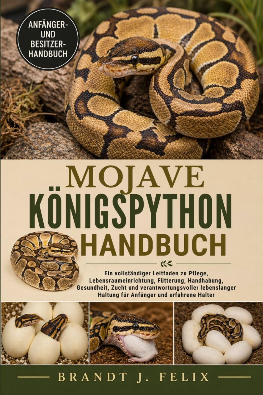 MOJAVE-KÖNIGSPYTHON-HANDBUCH: Ein vollständiger Leitfaden zu Pflege, Lebensraumeinrichtung, Fütterung, Handhabung, Gesundheit, Zucht und ... Haltung für Anfänger und erfahrene Halter