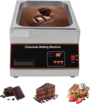 Chocolate Tempering Machine, Commercial Chocolate Melting Pot with TEMP Control 32-203F, 500W Stainless Steel Electric Commercial Food Warmer For Chocolate/Milk/Cream Melting and Heating