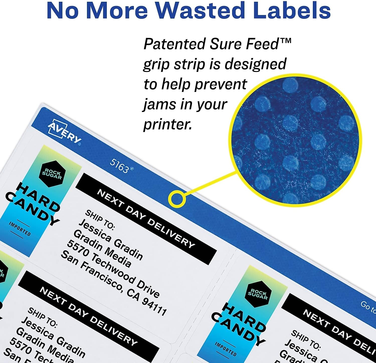 Avery Permanent Id Labels W/Sure Feed Technology, Inkjet/Laser Printers, 1.25 X 1.75, White, 32/Sheet, 15 Sheets/Pack