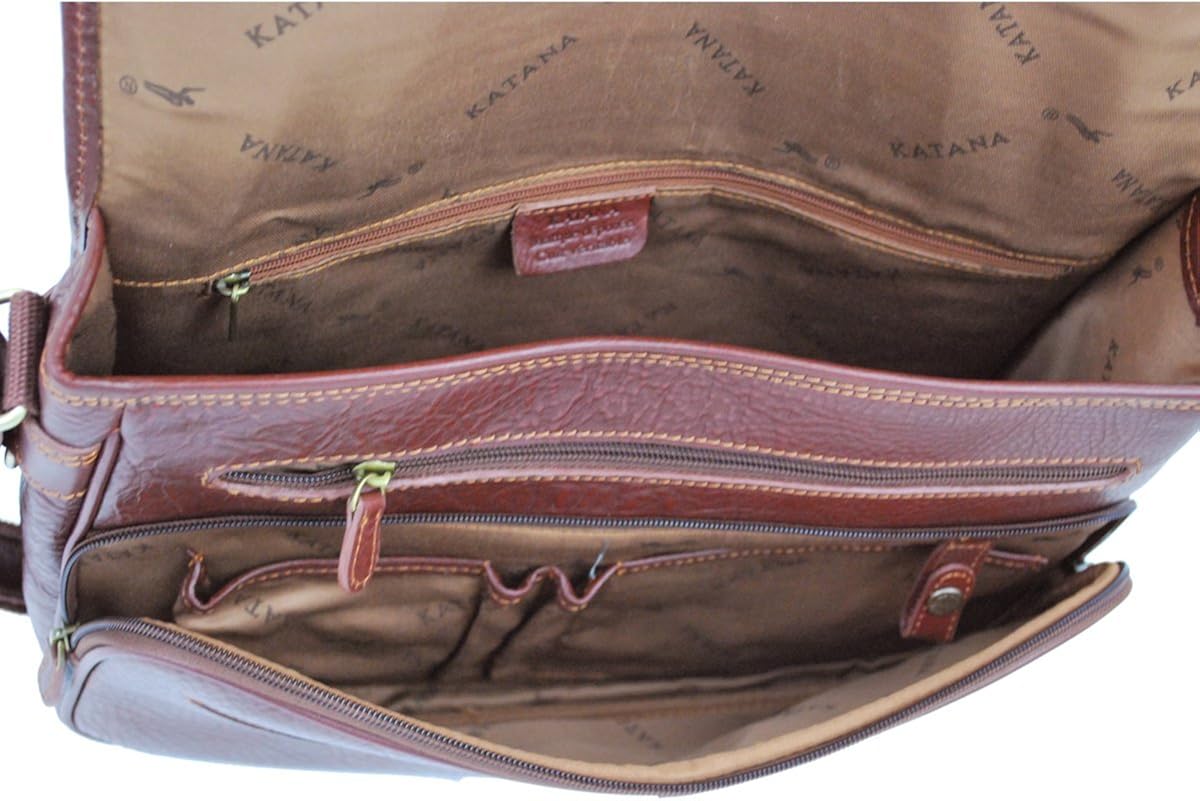 KATANA - Bolso de piel para hombre, color marrón : Amazon.es: Zapatos y  complementos