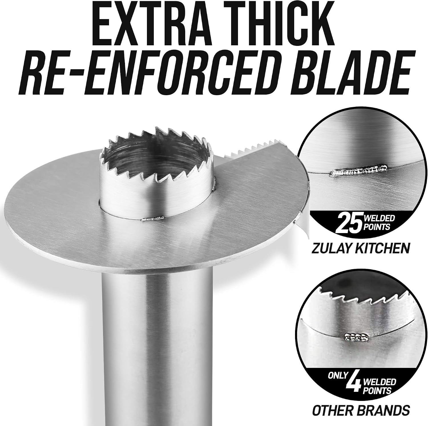 Zulay Kitchen Pineapple Corer and Slicer Tool - Stainless Steel Pineapple Cutter for Easy Core Removal & Slicing - Super Fast Pineapple Slicer and Corer Tool Saves you Time (Ivory)