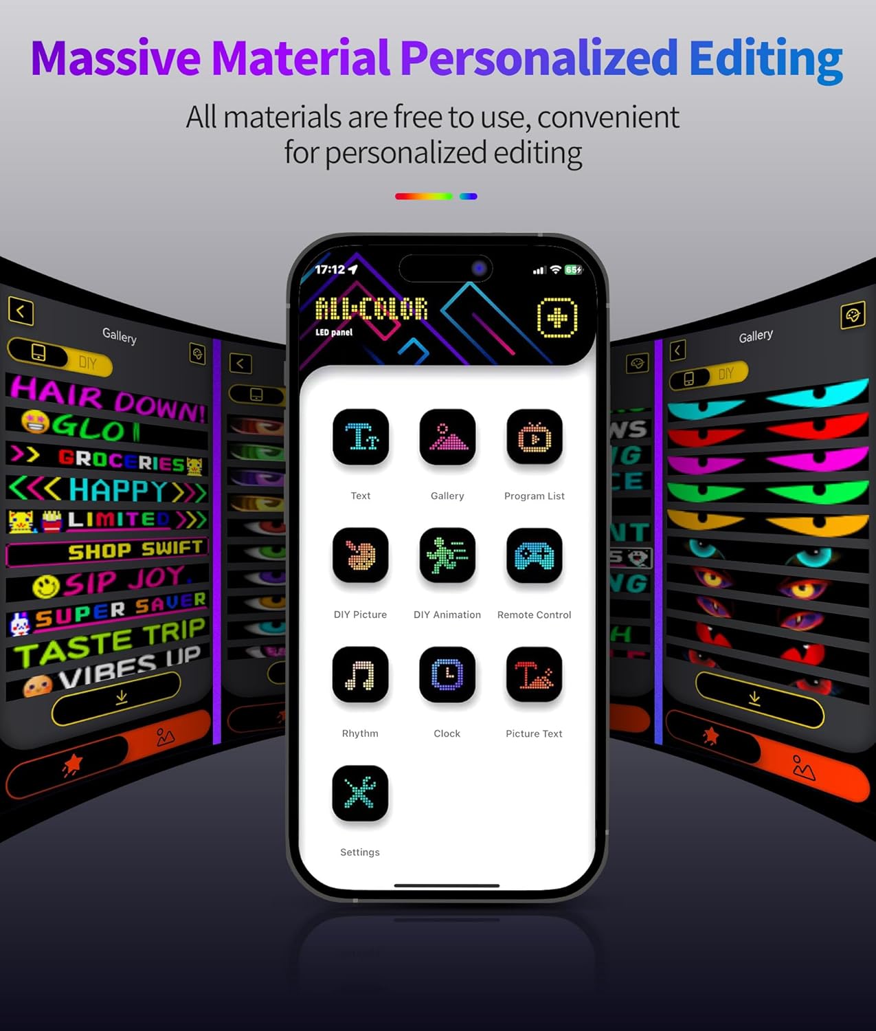 52 in *7.48 in Extra-Large Devil Eyes Light for Truck Windshield, Remote + APP Dual Control, Customizable LED Eyes for Car Windshield