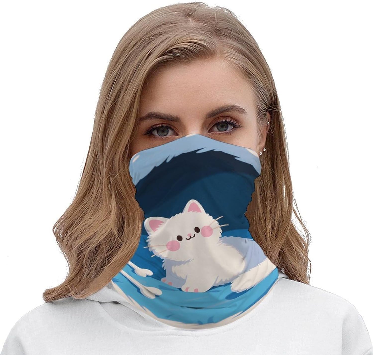 Cat And Fish Bones UV Protection Bandana Neck Gaiter Face Mask image 5