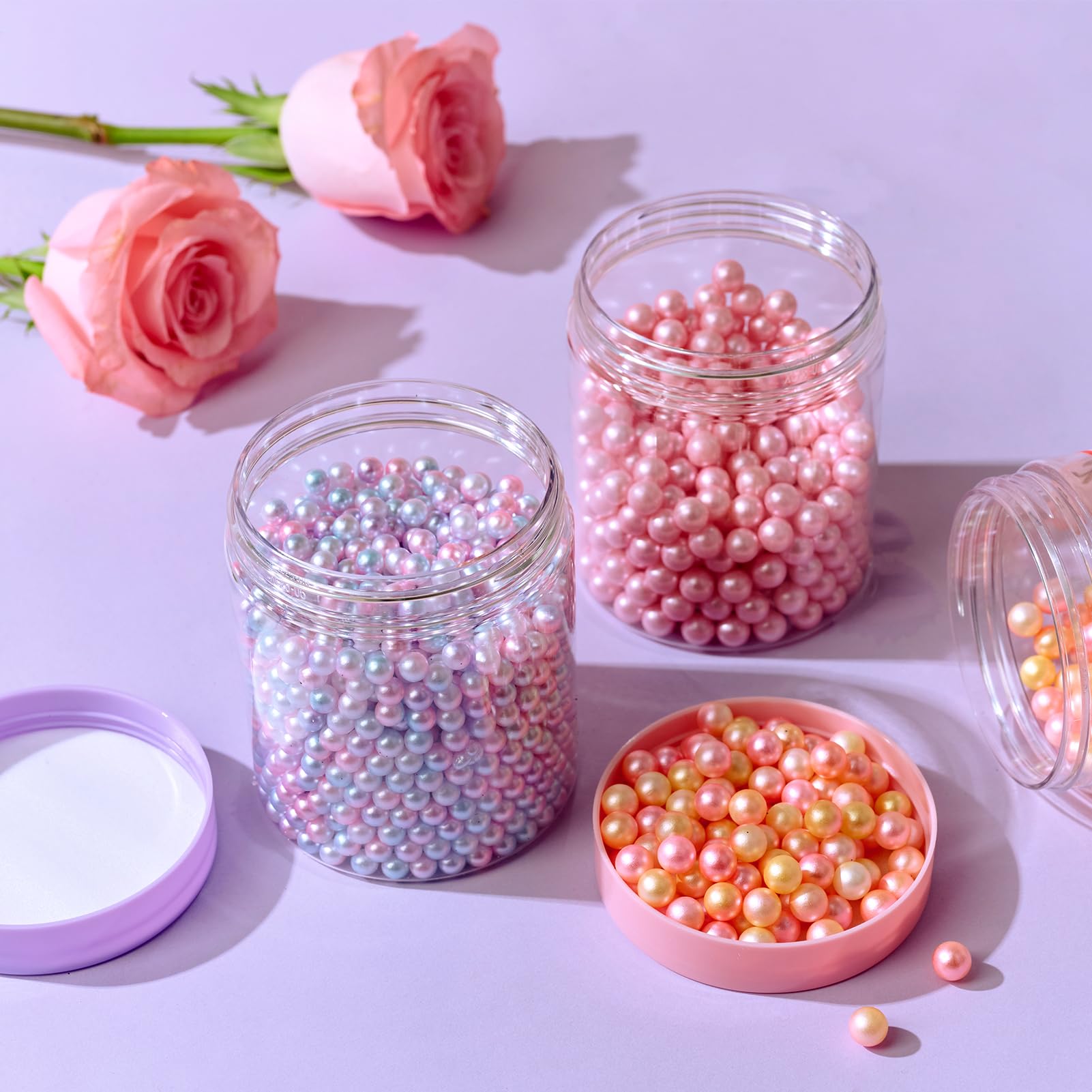 Eternal Moment 36 Pack Round PET Plastic Cosmetic Jars with Screw-On Lids