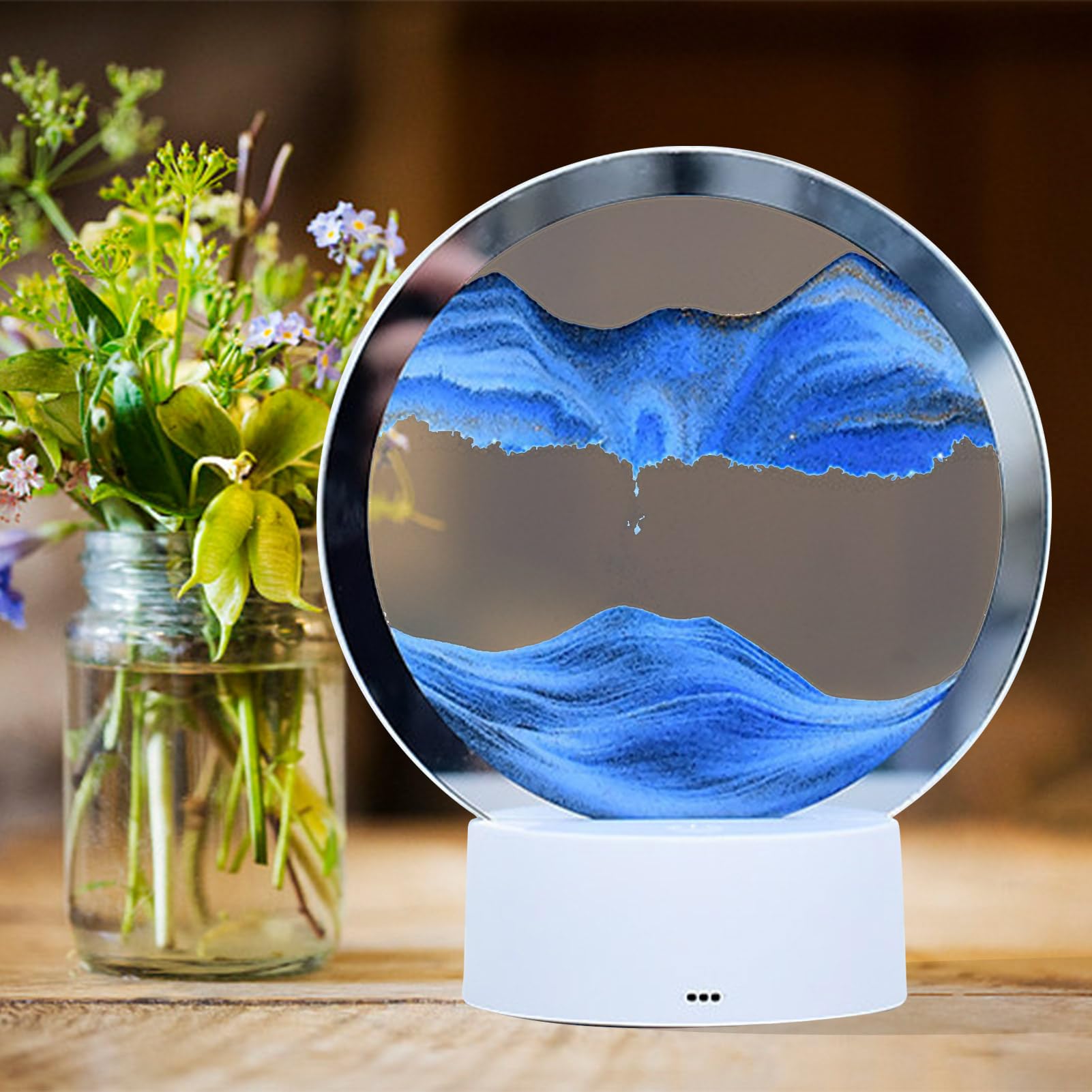 Lampada A Sabbia Mobile 3D Con Telecomando E Ricarica USB - Pittura Dinamica Con 7 Colori - Regalo Originale Per La Casa, Luce Notturna (Modello Rosso)