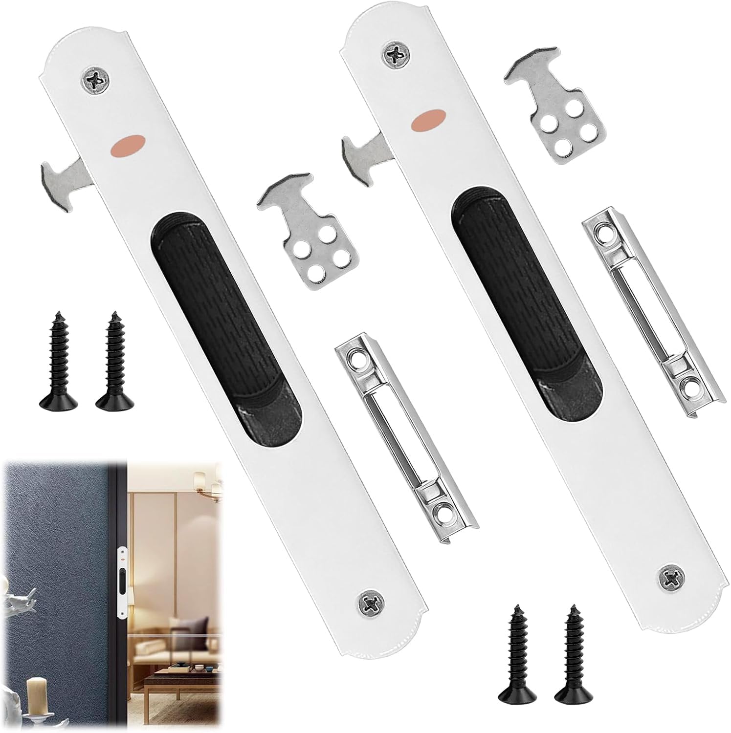 Sliding Bay Window Lock, 2 Pieces Sliding Bay Closure, Sliding Door Window Hook, Sliding Bay Closure, Aluminium Sliding Door Lock Hook, Sliding Bay Lock