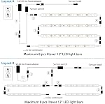 Litever LED Kit d'éclairage sécurisé. Commande de porte activée. 6 pcs Slim 12 Barres de lumière de pouce. Plug-in extensible linkable pour pistolet sûr, penderie, vitrine, dans-Cabinet sous le comptoir. 5000K