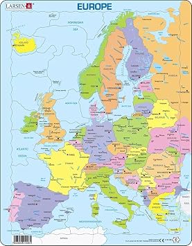 Larsen Puzzles Europe Map 37 Piece Childrens Educational Jigsaw Puzzle