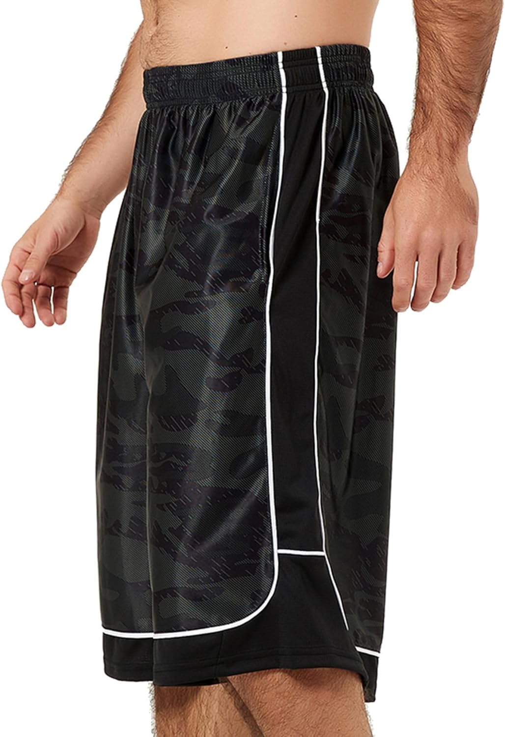 Men's Long Athletic Shorts Basketball Gym Quick Dry Camo Shorts with Pockets - Image 2