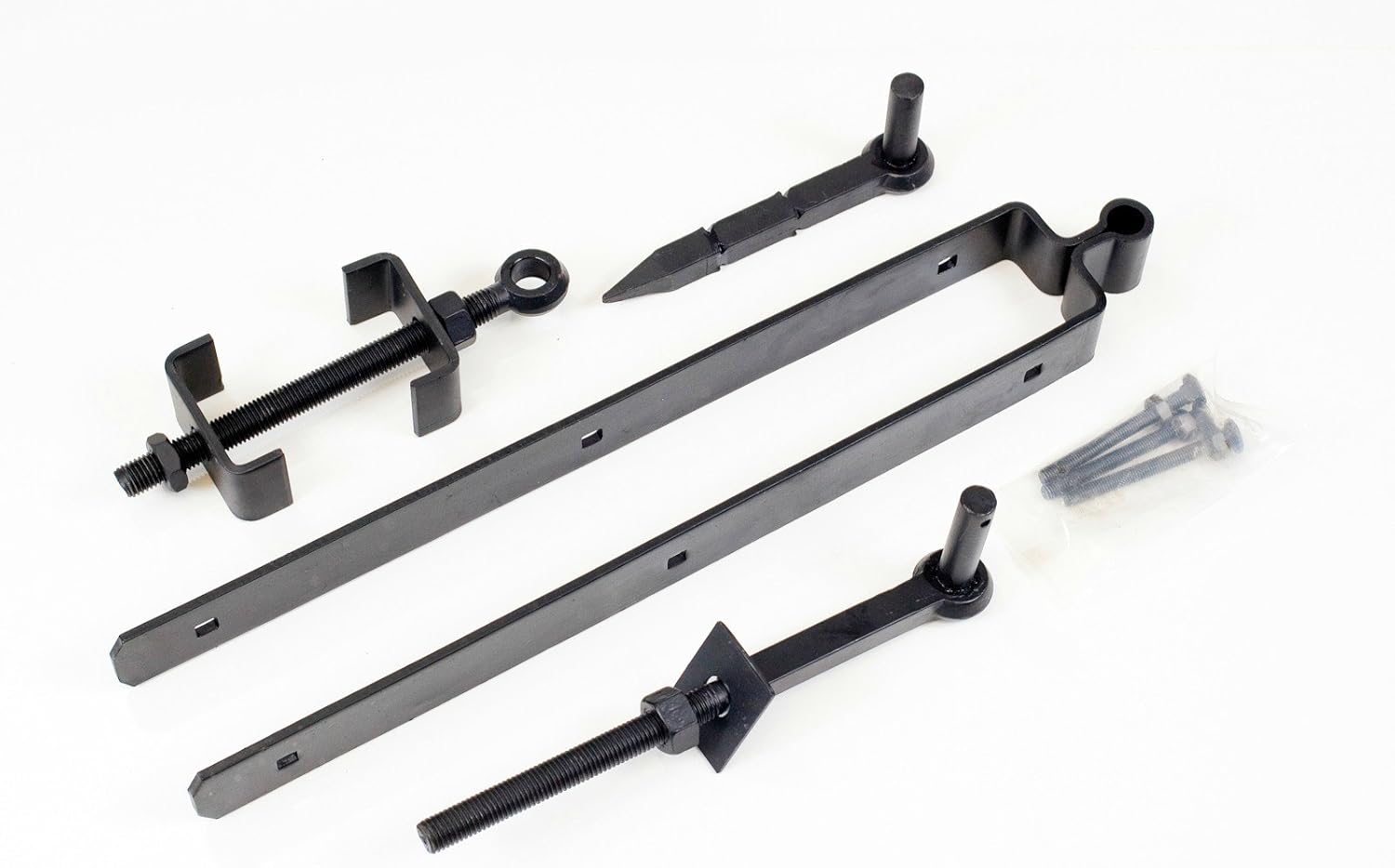 1st Fix South Black 600mm (24") Double Strap Field Gate Hinge Set With
