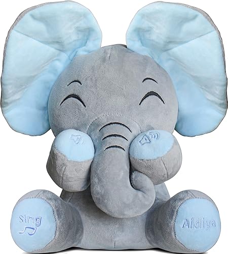 Aidiya Animales de peluche de elefante, regalos para bebé, orejas interactivas, elefante, hablando, cantando, juguetes de peluche para niñas y
