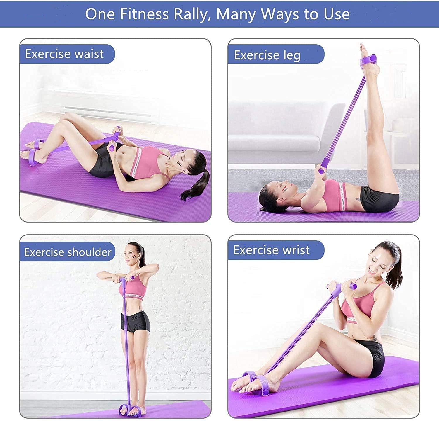 AADCART Pull Rope Reducer Fitness Band, Tube Pedal Tummy Trimmer Waistline Fat Reducer Body Shaper for Women and Men| Home Fitness Gym Yoga Exercise Equipment Belly Fat Burner