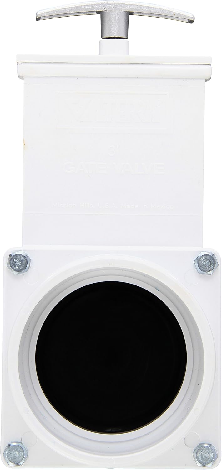 Valterra 6301M PVC Gate Valve, Black, 3" Slip w/Metal Handle