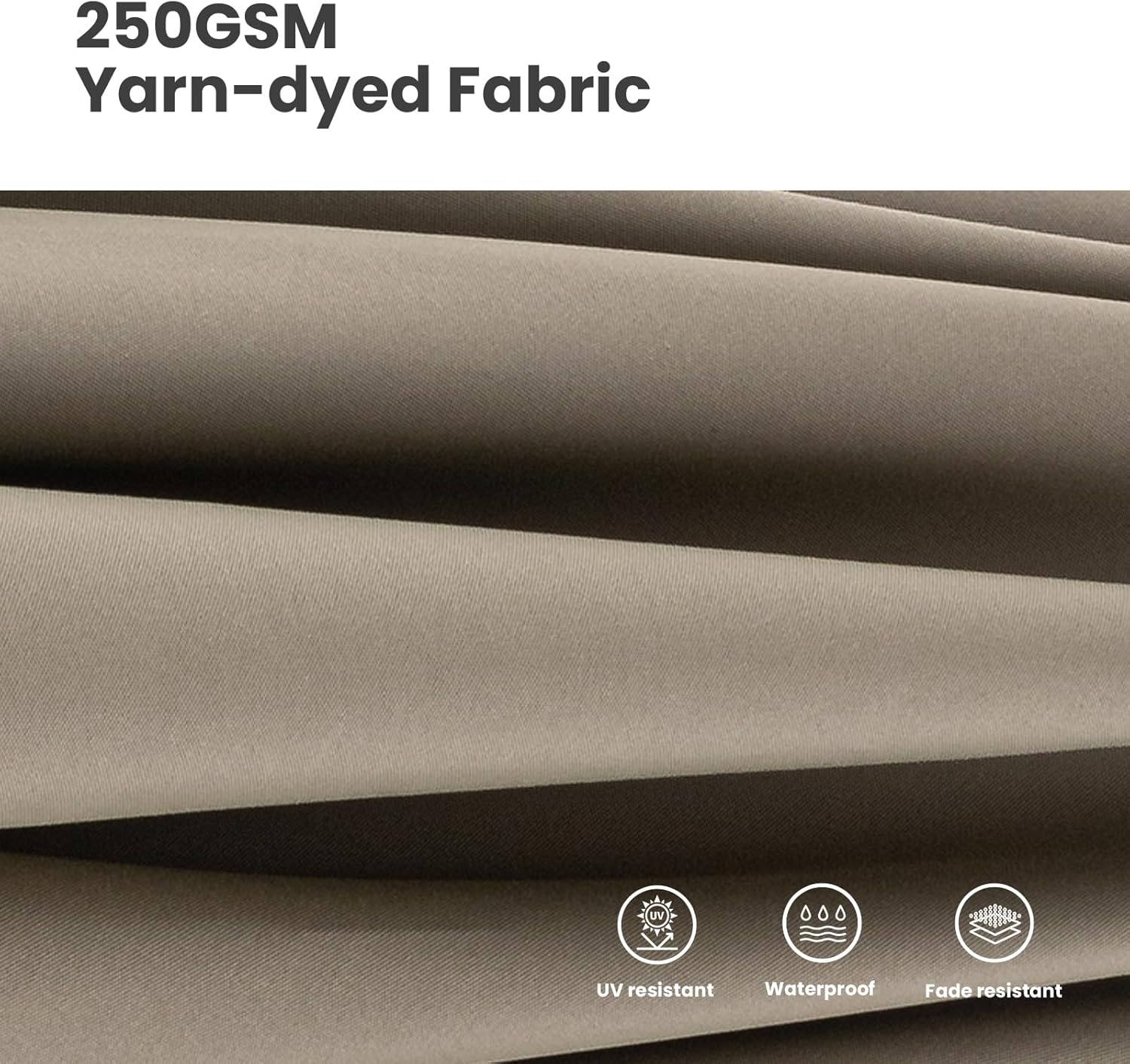 HOMPUS 9-12FT Cantilever Patio Umbrella 360°Rotation Rectangular Outdoor Umbrella