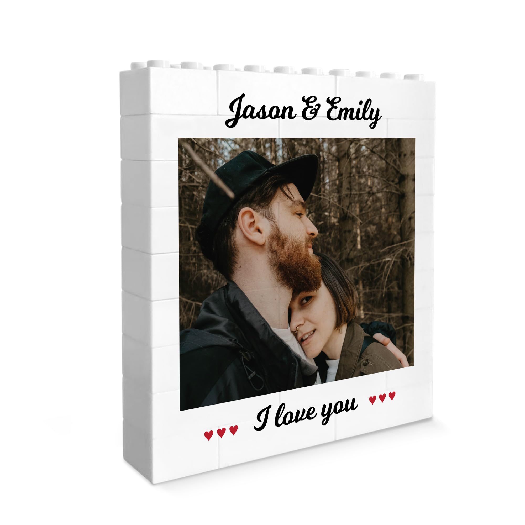 Red Ocean Couple Photo Block Gift for Boyfriend Girlfriend Husband Building Blocks Puzzle Gift For Him Her Personalised Present Partner Anniversary Birthday Keepsake