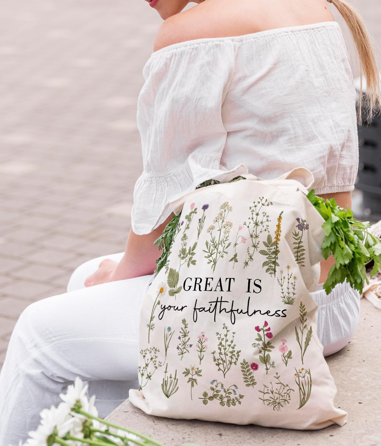 Christian Tote Bag, Christian tote Bag for Women, Bible tote bag, Bible Tote Bags for Women, Foral Tote Bag - Image 2