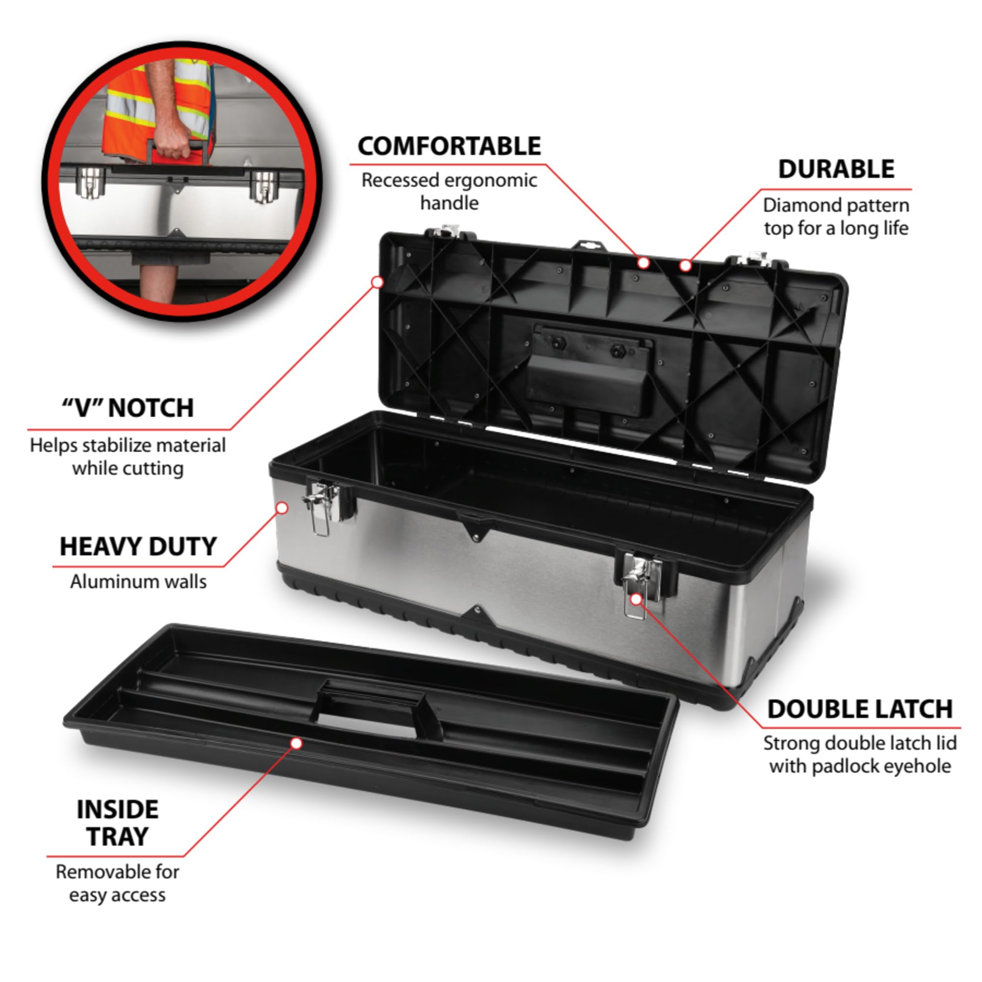 Amazon.com: Performance Tool W54026 26 in. Steel Tool Box with