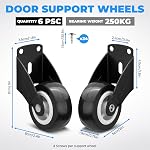 6 Pack Anti-Sag Gate Wheels, 2in/5cm Side Mount Casters for Door Bottom, Furniture Wheels, Wooden Gate Rolls Rolling Hardware Kit for Fence Yard Farm, Black