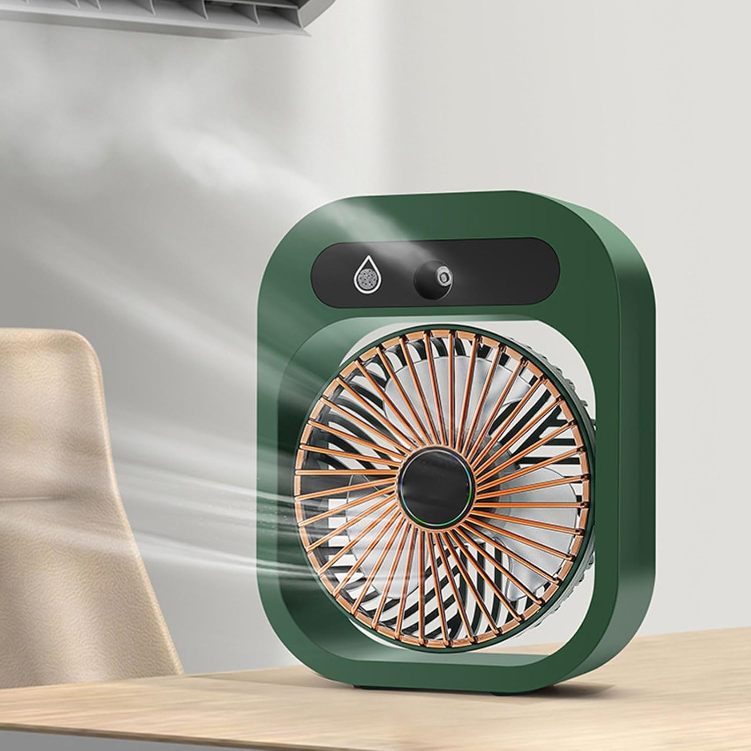 Handheld Rechargeable Evaporative Air Cooler, Portable Personal Space Cooler with 3 Speeds & Mist Function, Lightweight Travel Fan for Camping, Outdoor