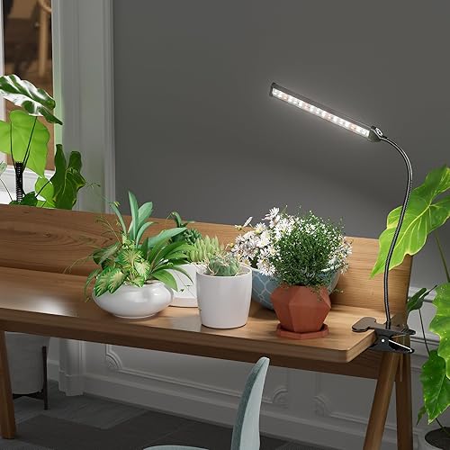 Miniatura 3 de GooingTop Lámpara LED de crecimiento de 6500 K, 50 W, espectro completo, 72 LED, cuello de cisne, lámpara con clip para plantas de interior, inicio