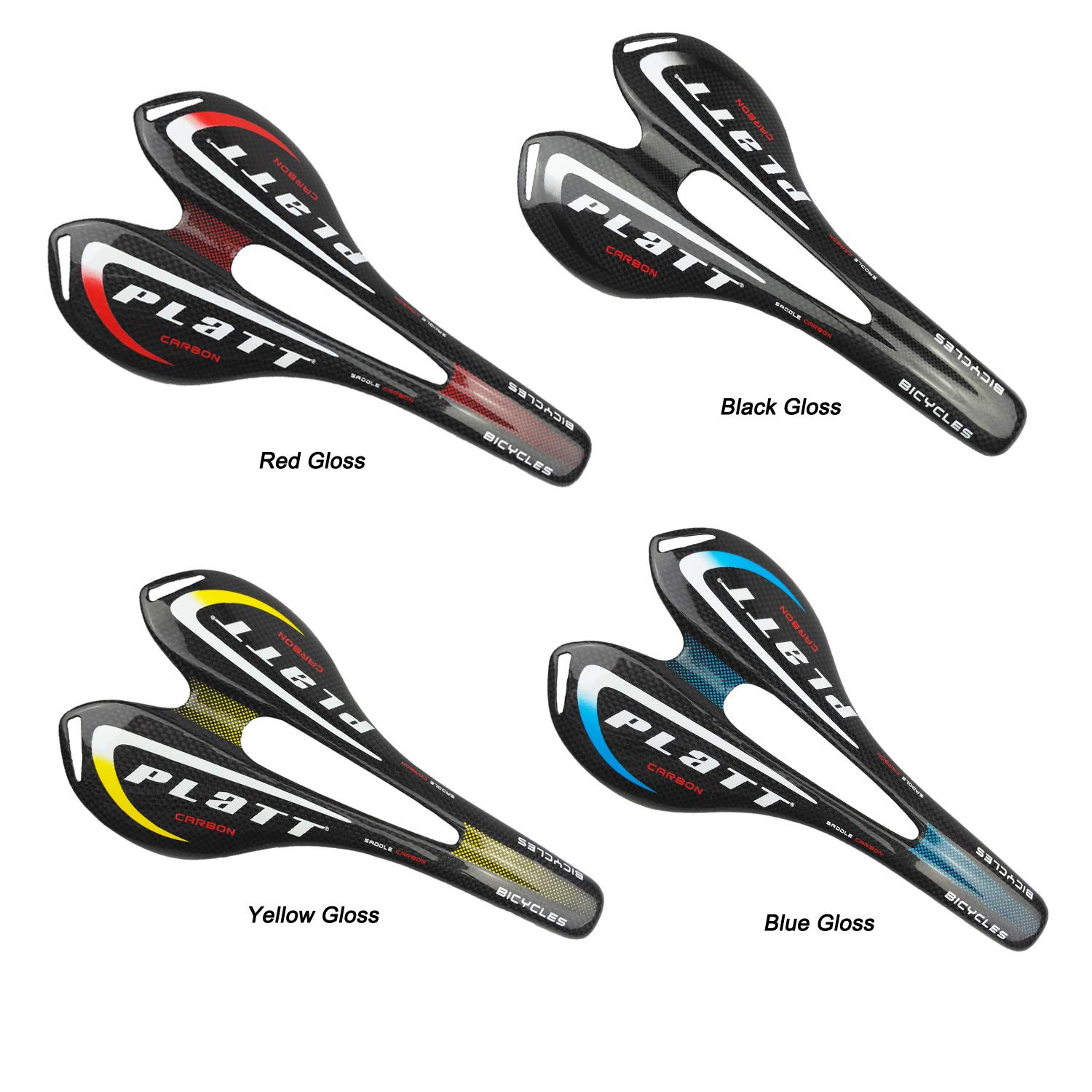 Amazon | PLATT バイク カーボンサドル 3K 光沢 軽量 自転車シート