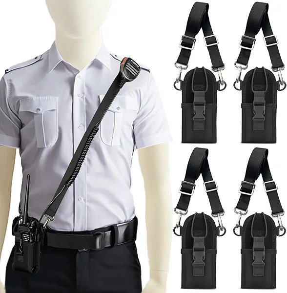 Juecstr 4 Pack Radio Strap and Holder, Radio Pouch, Walkie Talkie Holster for Baofeng Kenwood Motorola Two Way Walkie Talkies