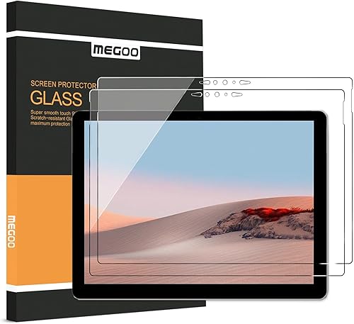 Vista 17 de Paquete de 2 protectores de pantalla de vidrio templado Megoo para Microsoft Surface Pro 9 2022/Surface Pro 8/Surface Pro X 13 pulgadas, fácil