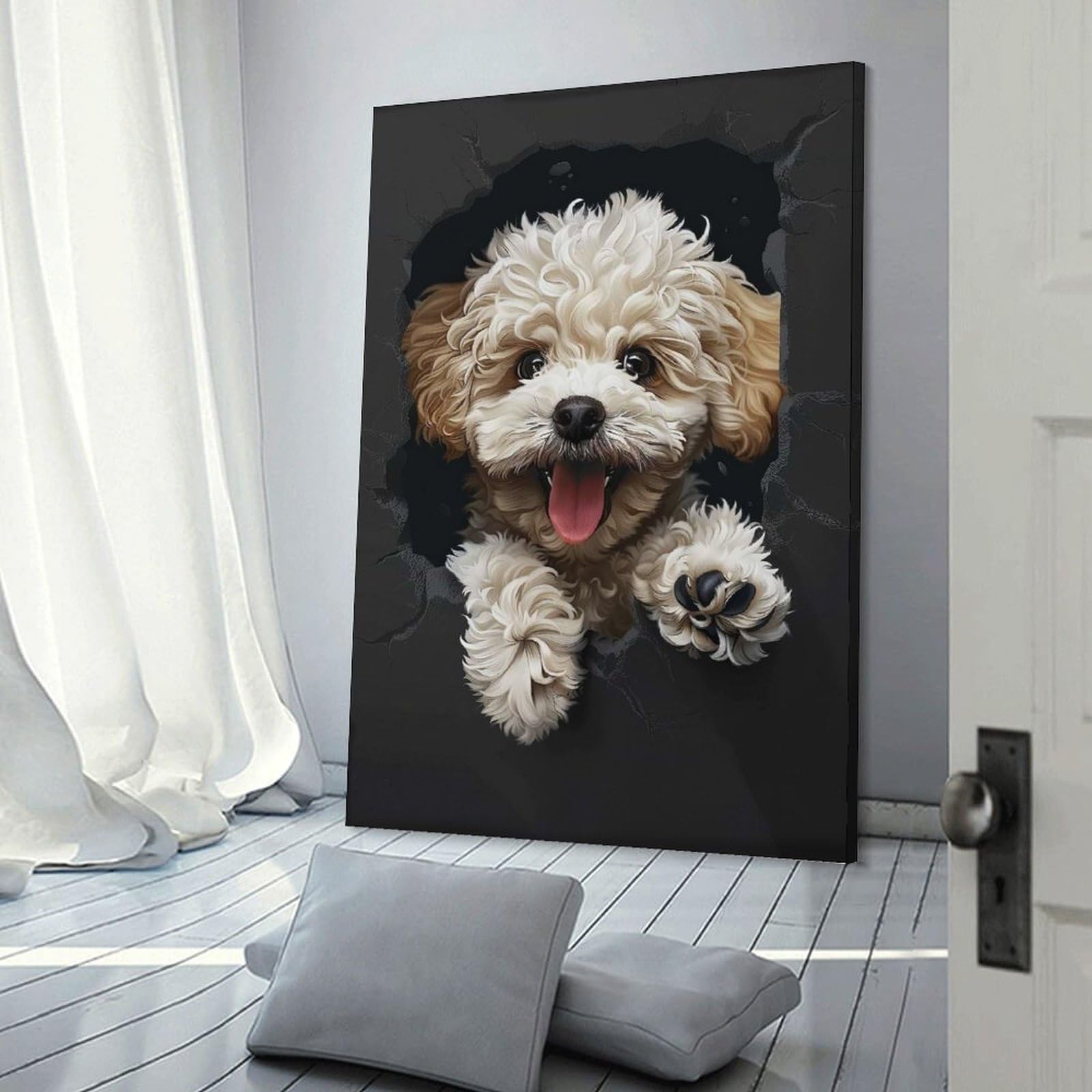 Junmoney Poodle(2) Canvas Art Print 20x30inch(50x75cm), for Art Walls, Layered Displays Or Homes, Decorative Artwork with Flexible Styling