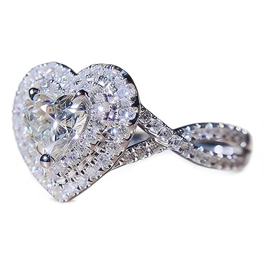 Heart-Shaped Zircon Engagement Ring