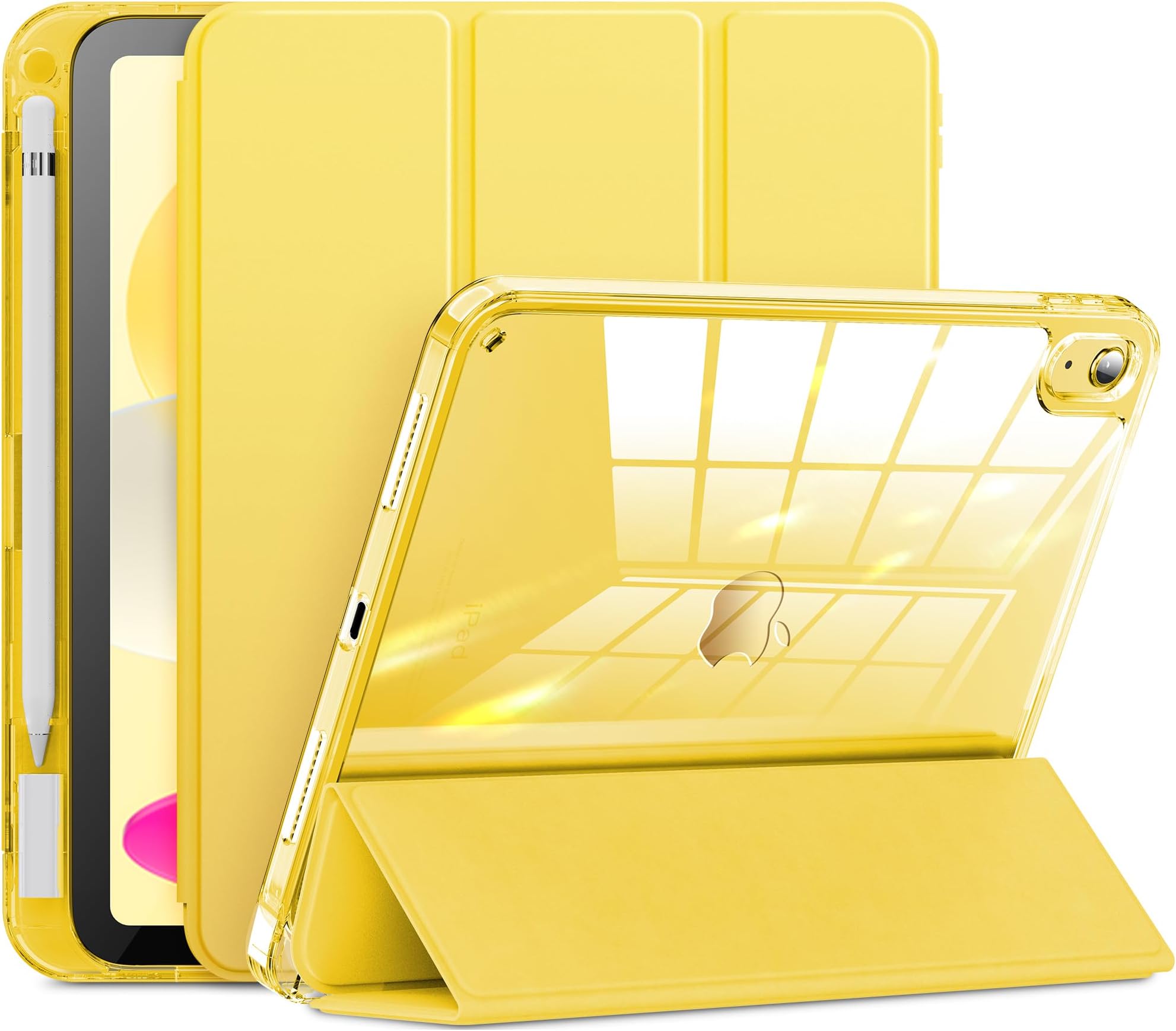Beszeith Kids Case for iPad (A16) 11th 11inch 2025/10.9''(10th Generation) 2022,for Boys Girls,Cute Bear Tablet Case with Pencil Holder&Strap,Shockproof Silicone&Rotatable Kickstand(Brown