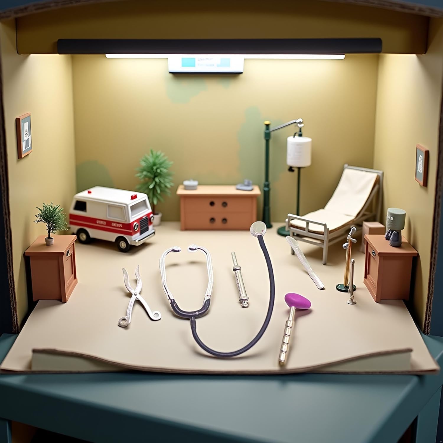 5Pcs Dollhouse Mini Stethoscope Care Tools Dollhouse Dolls Miniature Garden Kit, Hospital Accessories Set for House Decoration Doll Miniature Dollhouse for 1:12 Doll House Accessories - Image 4