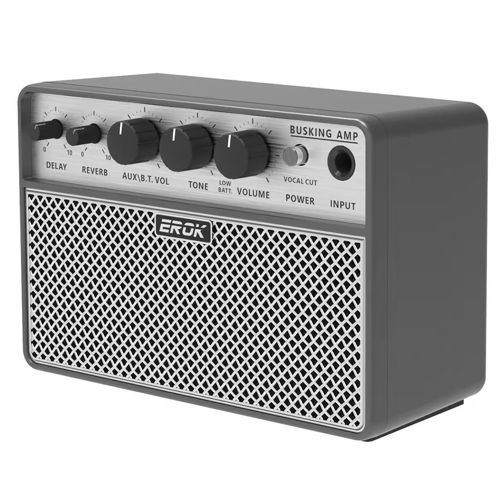 EROK Mini Electric Guitar Amp, Portable Amplifier with 3.5mm Headphone/AUX Input, Compact Design for Practice &amp; Small Gigs (Acoustic Busking Amp)