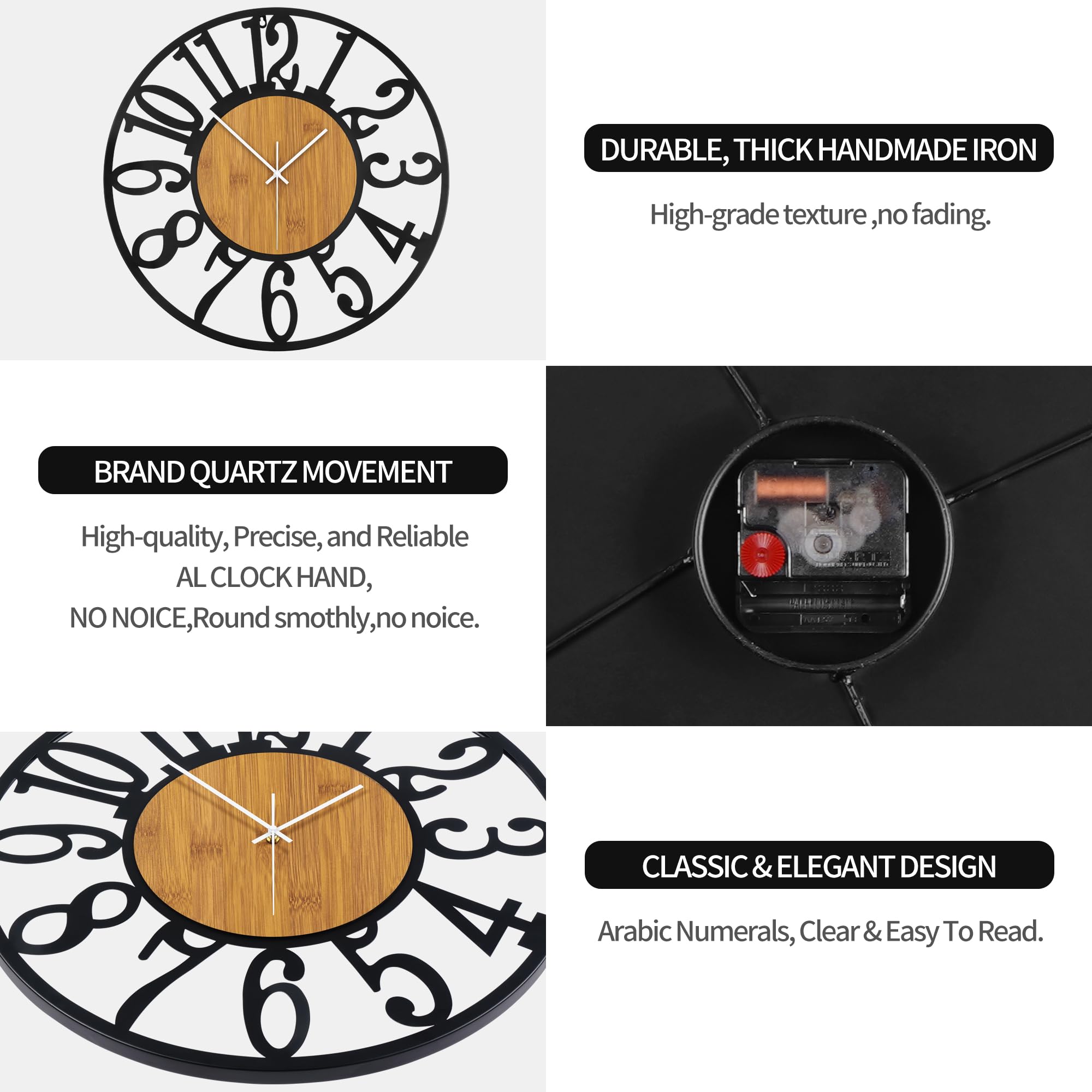 Reloj De Pared De Diseño Moderno Y Vintage, Silencioso Sin Tic-TAC, Reloj De Pared Grande Salón, Disponible En 34 cm, 40 cm, 50 cm, 60 cm, 80 cm, Ideal para Ideal para Salon Cocina Oficina