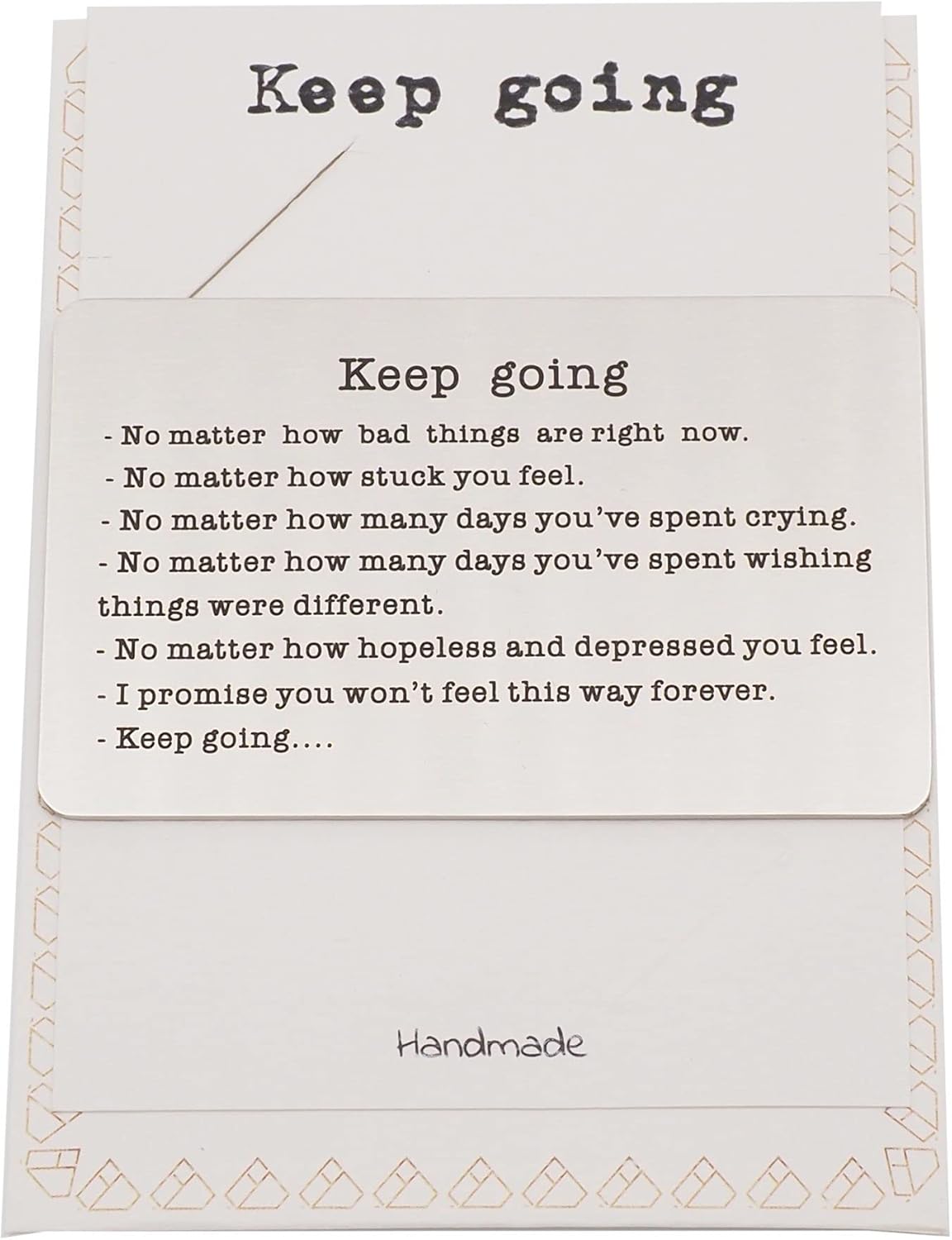 QUINNLYN & CO. Engraved Keep Going Wallet Card, Birthday Gifts for Special Someone, Gifts for Men with Inspirational Message