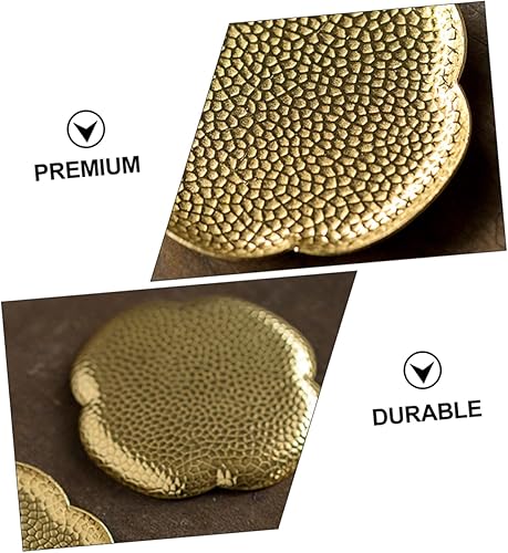 Miniatura 9 de BESTonZON Posavasos de cobre para té, plato de postre, juego de té vintage, accesorios de escritorio retro, posavasos de té chino, posavasos de