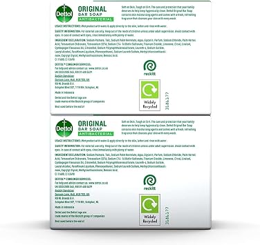 Dettol Soap Original Antibacterial Bar - 3 Twin Pack, 6 x 100g Antibacterial Hand & Body Soap Bar – Disinfects and Kills 99.99% of Germs, Ideal for Handwashing and Cleansing