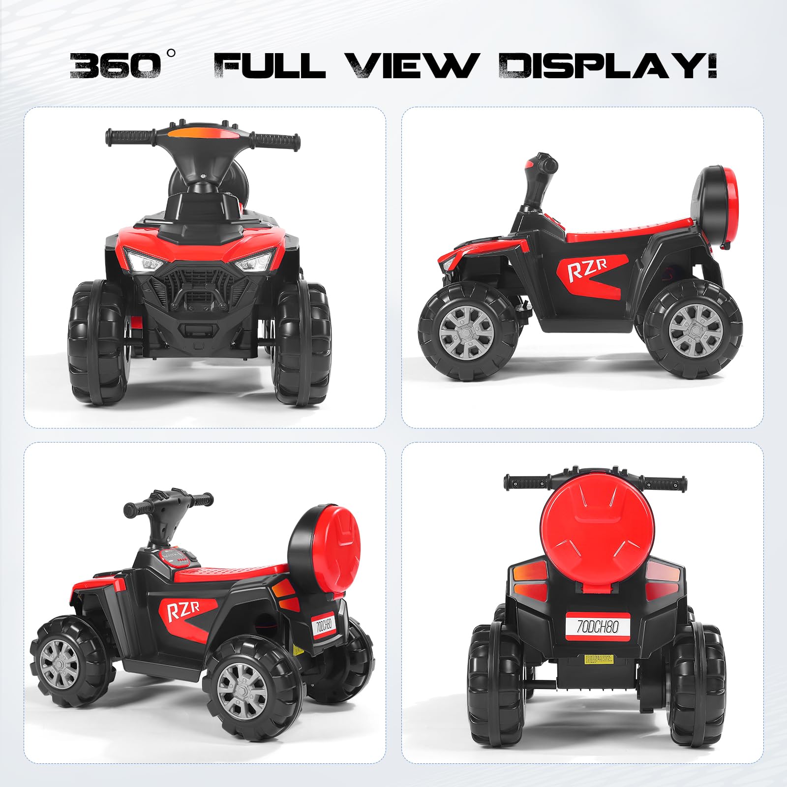 Motocicleta eléctrica para niños, vehículo infantil con capacidad de carga de 50 kg, equipado con faros LED, sistema de audio y caja de almacenamiento, para niños de 2 a 7 años