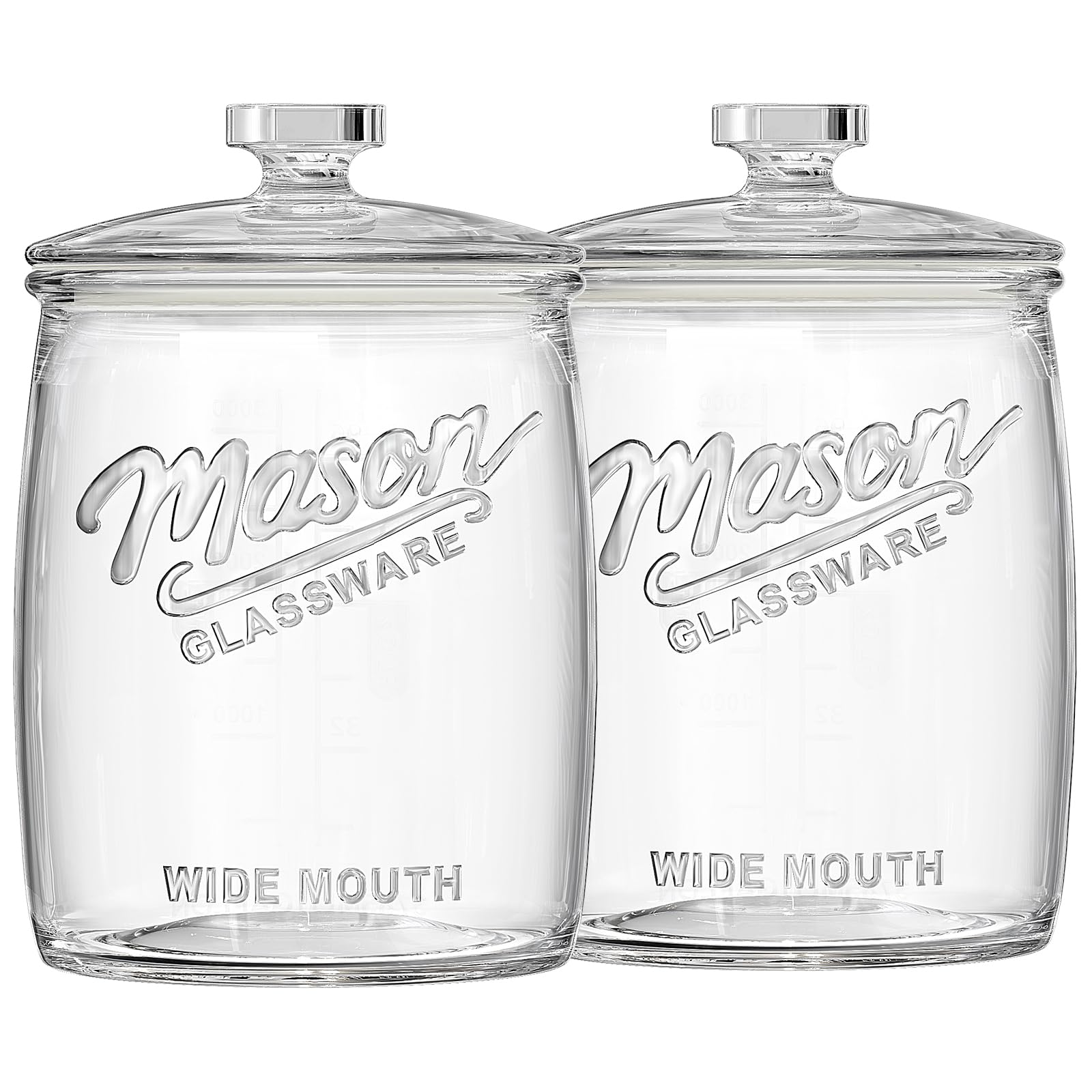 Folinstall 2 Pack 1 Gallon Glass Cookie Jar