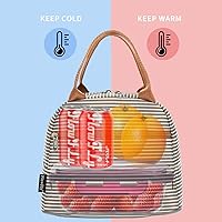 Vista 2 de Bolsa de almuerzo aislada FlowFly - Bolsa de asas organizadora para mujeres/hombres, Café