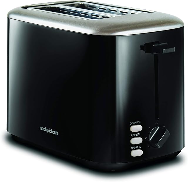 Morphy Richards 222064 Black Equip 2 Slice Stainless Steel Toaster, 800 W, Black