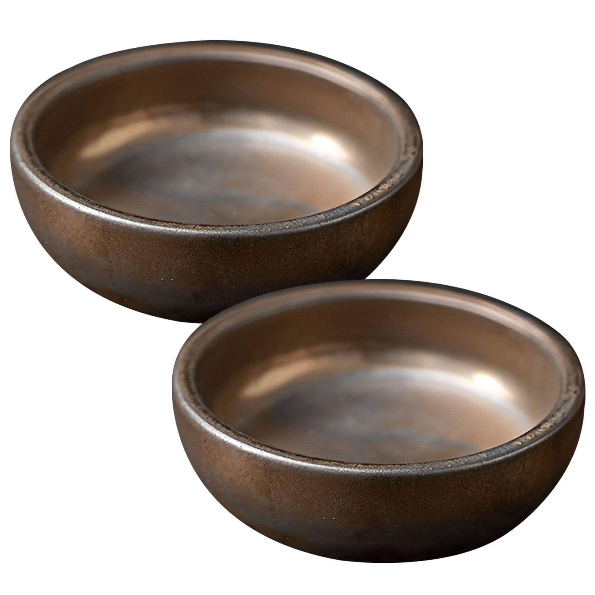 Dipschalen-Set für Sojasauce, Keramik-Dipschalen, Saucenschalen, Tapasschalen, Schalenset mit Blumenmuster für Desserts und Snacks, Braun, 6er-Set