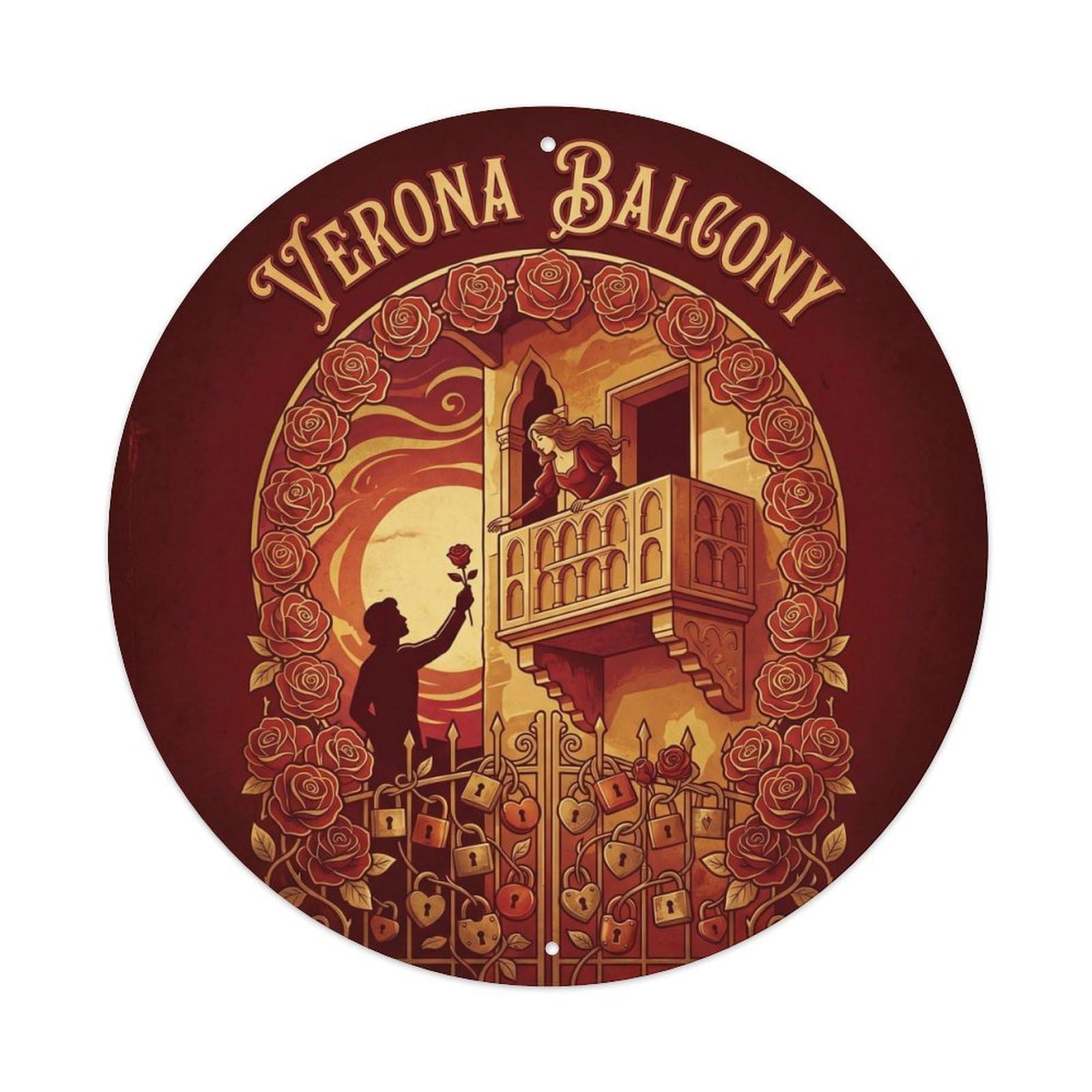Verona Italy Romance Balcony Landmark Travel Metal Tin Sign